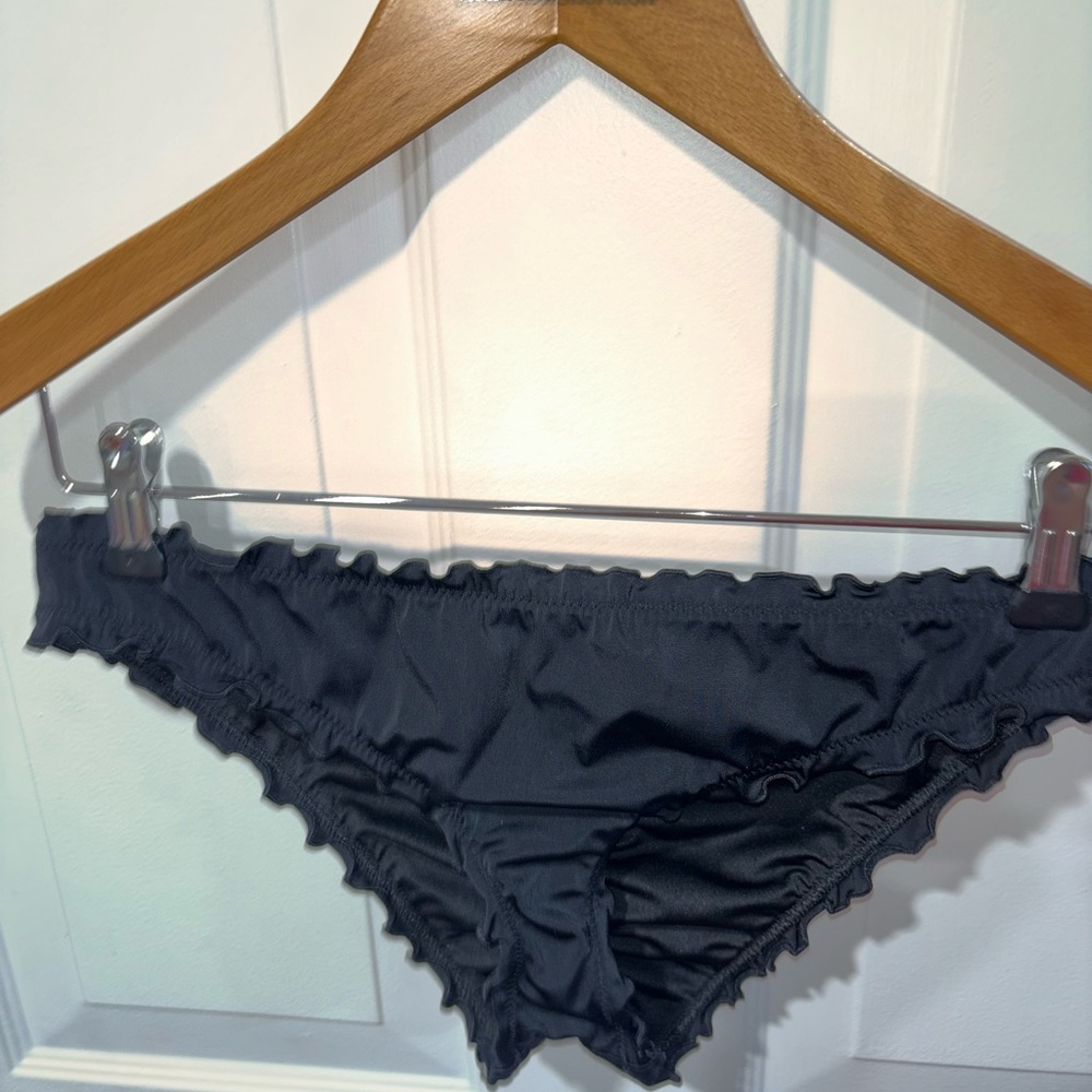 Shade & Shore Black Ruffled bathing suit bottom